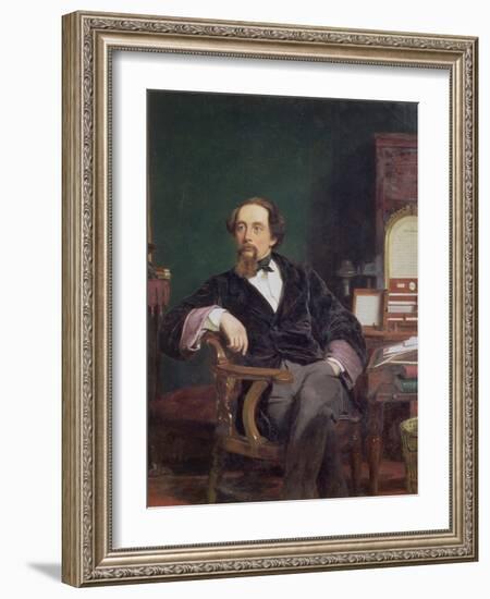 Portrait of Charles Dickens-William Powell Frith-Framed Giclee Print