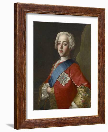 Portrait of Charles Edward Stuart, 'Bonnie Prince Charlie'-Jean-Etienne Liotard-Framed Giclee Print