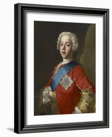 Portrait of Charles Edward Stuart, 'Bonnie Prince Charlie'-Jean-Etienne Liotard-Framed Giclee Print