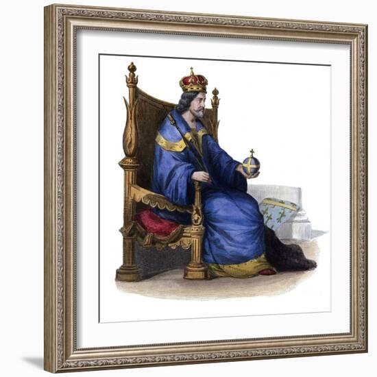 Portrait of Charles I of Naples (Charles of Anjou) (1227-1285), King of Sicily-French School-Framed Giclee Print