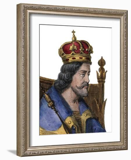 Portrait of Charles I of Naples (Charles of Anjou) (1227-1285), King of Sicily-French School-Framed Giclee Print