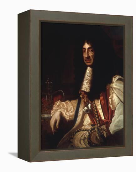 Portrait of Charles II-Godfrey Kneller-Framed Premier Image Canvas