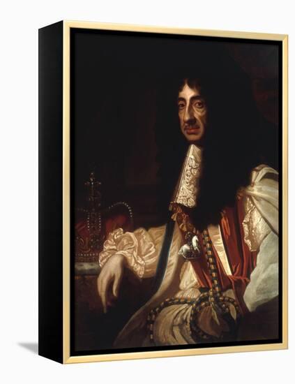 Portrait of Charles II-Godfrey Kneller-Framed Premier Image Canvas