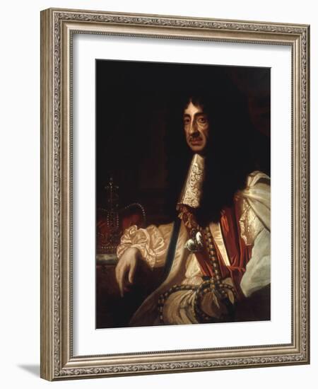 Portrait of Charles II-Godfrey Kneller-Framed Giclee Print