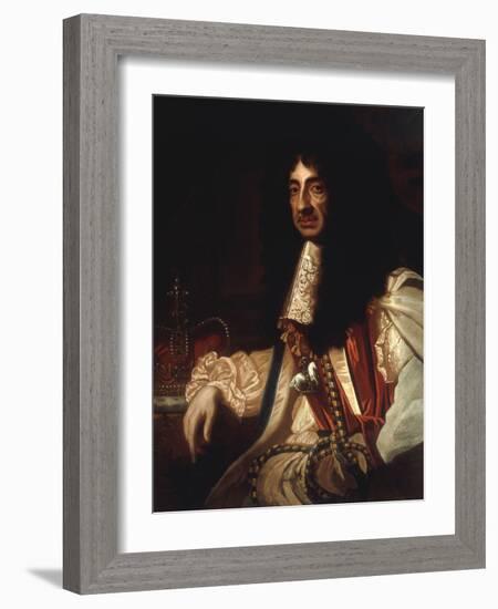 Portrait of Charles II-Godfrey Kneller-Framed Giclee Print