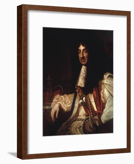 Portrait of Charles II-Godfrey Kneller-Framed Giclee Print
