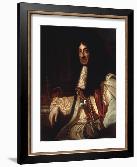 Portrait of Charles II-Godfrey Kneller-Framed Giclee Print