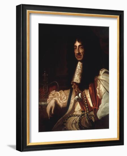 Portrait of Charles II-Godfrey Kneller-Framed Giclee Print