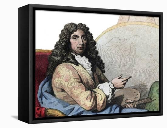 Portrait of Charles Lebrun (Le Brun) (1619-1690), French painter and art theorist-French School-Framed Premier Image Canvas
