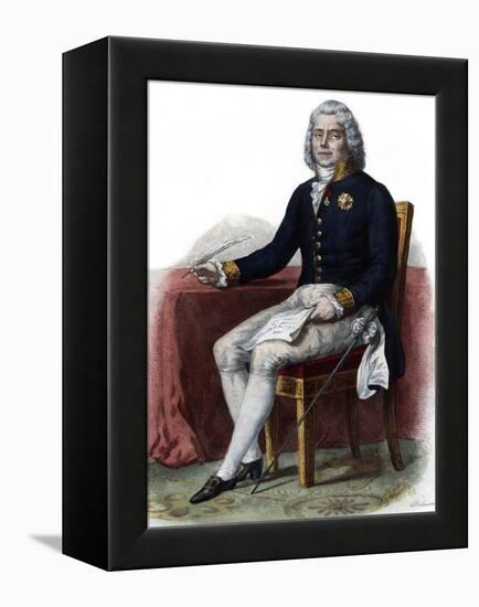 Portrait of Charles Maurice de Talleyrand Perigord, 1st Prince de Benevent, French diplomat-French School-Framed Premier Image Canvas