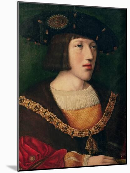 Portrait of Charles V (1500-58), at the Age of About Sixteen, 1516-Bernard van Orley-Mounted Giclee Print