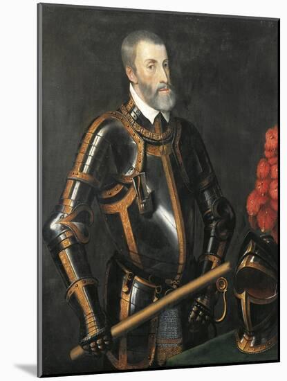 Portrait of Charles V of Hasburg, Emperor of the Holy Roman Empire-Titsiro Kabemono-Mounted Giclee Print
