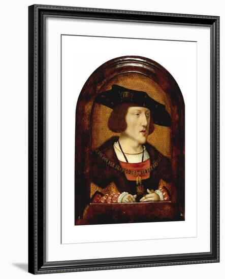 Portrait of Charles V of Spain (1500-155), C. 1520-null-Framed Giclee Print