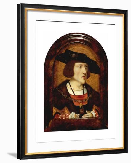 Portrait of Charles V of Spain (1500-155), C. 1520-null-Framed Giclee Print