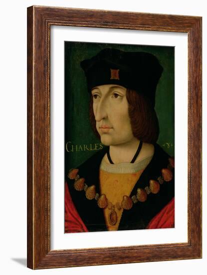 Portrait of Charles VIII King of France-Jean Bourdichon-Framed Giclee Print