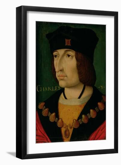 Portrait of Charles VIII King of France-Jean Bourdichon-Framed Giclee Print
