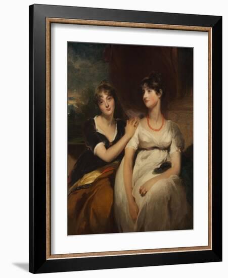 Portrait of Charlotte and Sarah Carteret-Hardy, 1801 (Oil on Canvas)-Thomas Lawrence-Framed Giclee Print