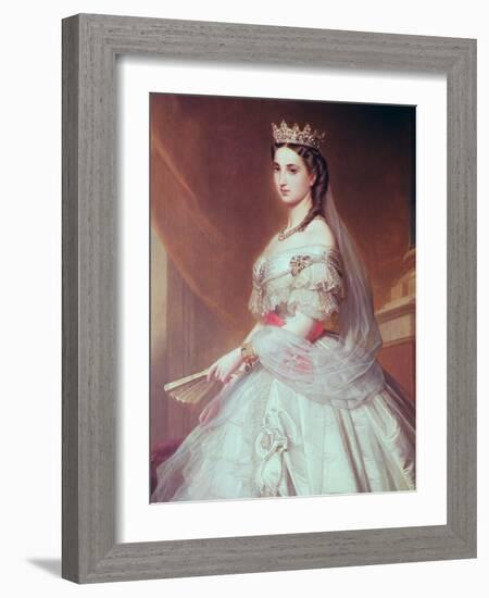 Portrait of Charlotte of Saxe-Cobourg-Gotha Princess of Belgium and Empress of Mexico-Alfred Graeffle-Framed Giclee Print