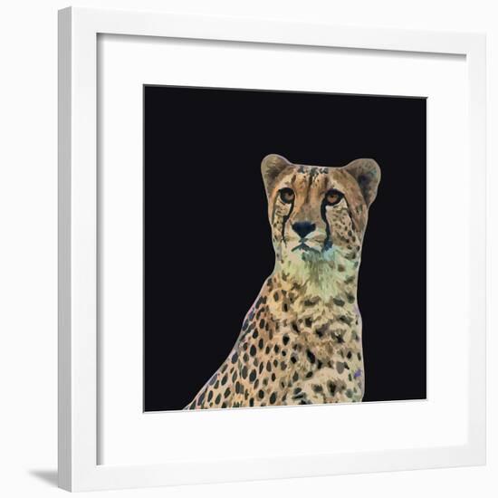 Portrait of Cheetah Sitting, Vector Illustration-Jan Fidler-Framed Photographic Print