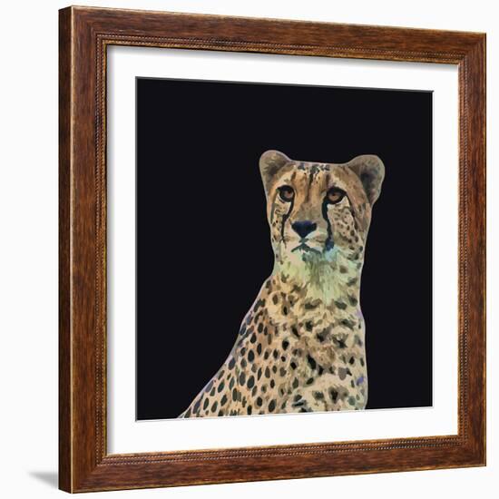 Portrait of Cheetah Sitting, Vector Illustration-Jan Fidler-Framed Photographic Print