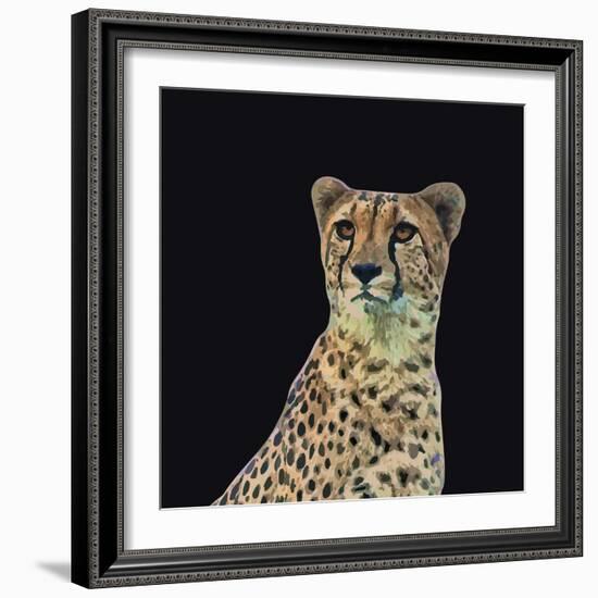 Portrait of Cheetah Sitting, Vector Illustration-Jan Fidler-Framed Photographic Print