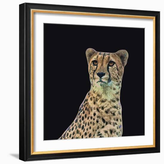 Portrait of Cheetah Sitting, Vector Illustration-Jan Fidler-Framed Photographic Print