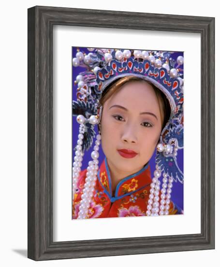 Portrait of Chinese Woman Wearing Ming Dynasty Dress, China-Bill Bachmann-Framed Photographic Print