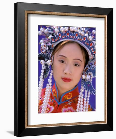 Portrait of Chinese Woman Wearing Ming Dynasty Dress, China-Bill Bachmann-Framed Photographic Print