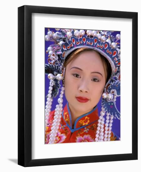 Portrait of Chinese Woman Wearing Ming Dynasty Dress, China-Bill Bachmann-Framed Photographic Print