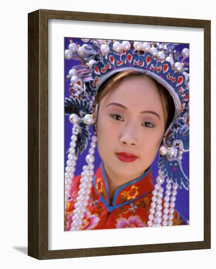 Portrait of Chinese Woman Wearing Ming Dynasty Dress, China-Bill Bachmann-Framed Photographic Print