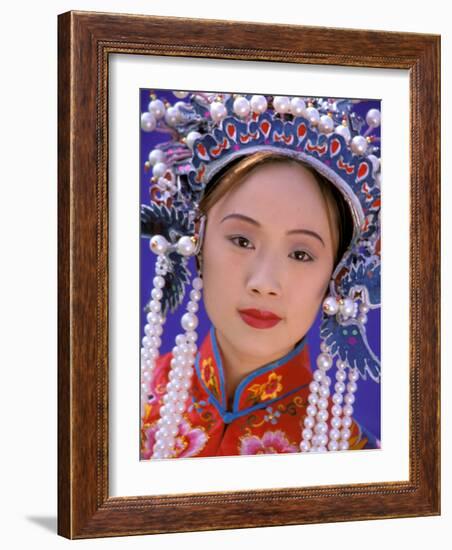 Portrait of Chinese Woman Wearing Ming Dynasty Dress, China-Bill Bachmann-Framed Photographic Print