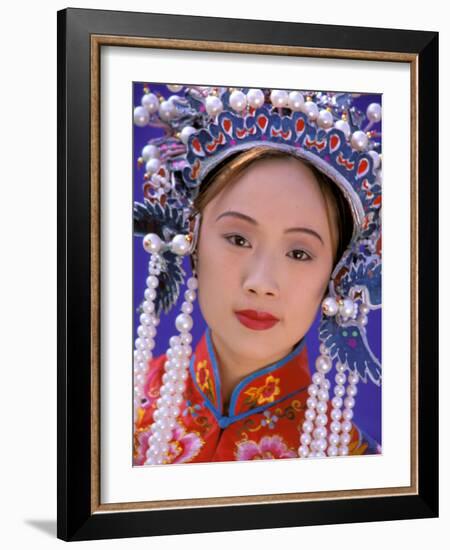 Portrait of Chinese Woman Wearing Ming Dynasty Dress, China-Bill Bachmann-Framed Photographic Print