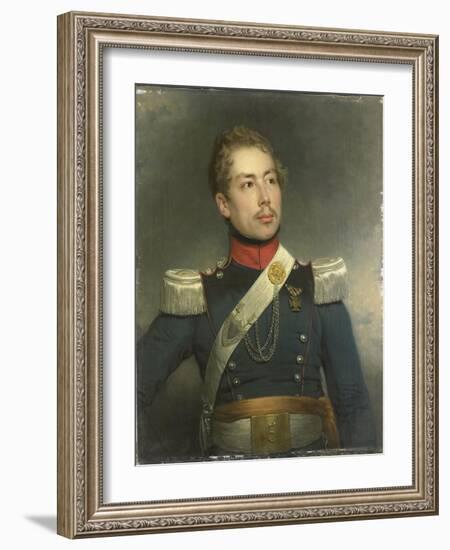 Portrait of Christian Edouard Fraser, Second Lieutenant of the 5th Regiment of the Dragoons-Charles Howard Hodges-Framed Art Print