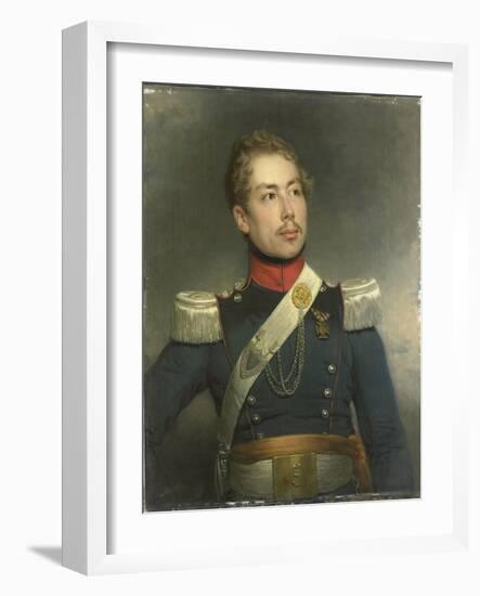 Portrait of Christian Edouard Fraser, Second Lieutenant of the 5th Regiment of the Dragoons-Charles Howard Hodges-Framed Art Print