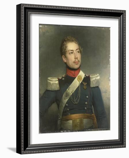 Portrait of Christian Edouard Fraser, Second Lieutenant of the 5th Regiment of the Dragoons-Charles Howard Hodges-Framed Art Print