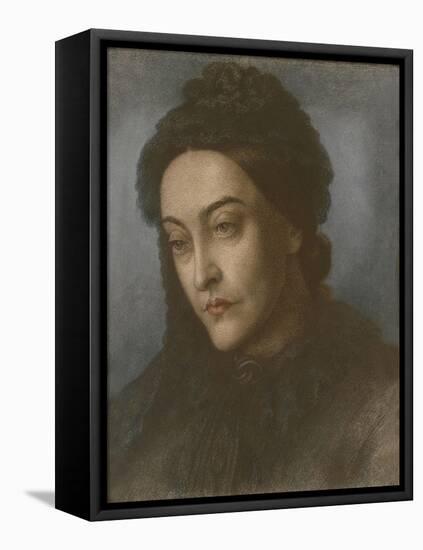 Portrait of Christina Rossetti, Head and Shoulders, Turned Three-Quarters to the Left, 1877-Dante Gabriel Rossetti-Framed Premier Image Canvas