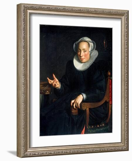 Portrait of Christina Wtewael Van Halen (1568-162), 1601-Joachim Wtewael-Framed Giclee Print