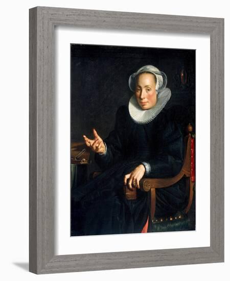 Portrait of Christina Wtewael Van Halen (1568-162), 1601-Joachim Wtewael-Framed Giclee Print