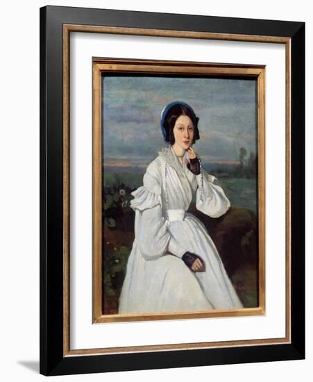 Portrait of Claire Sennegon (1821-?) Painting by Camille Corot (1796-1875) 1837 Sun. 0,43X0,35 M-Jean Baptiste Camille Corot-Framed Giclee Print