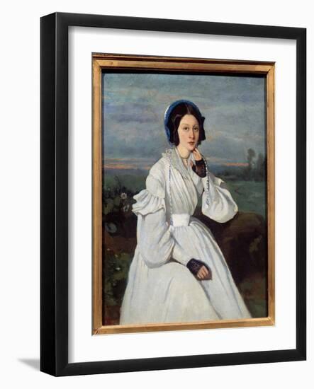 Portrait of Claire Sennegon (1821-?) Painting by Camille Corot (1796-1875) 1837 Sun. 0,43X0,35 M-Jean Baptiste Camille Corot-Framed Giclee Print