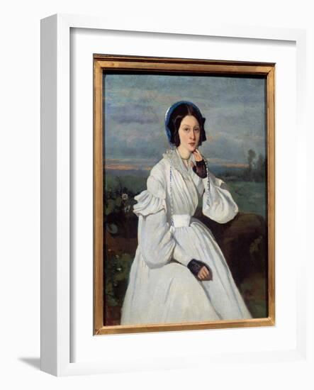 Portrait of Claire Sennegon (1821-?) Painting by Camille Corot (1796-1875) 1837 Sun. 0,43X0,35 M-Jean Baptiste Camille Corot-Framed Giclee Print