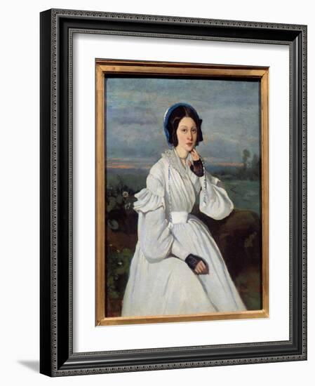 Portrait of Claire Sennegon (1821-?) Painting by Camille Corot (1796-1875) 1837 Sun. 0,43X0,35 M-Jean Baptiste Camille Corot-Framed Giclee Print