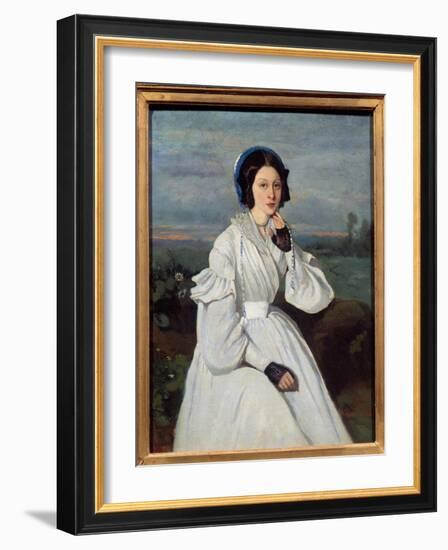 Portrait of Claire Sennegon (1821-?) Painting by Camille Corot (1796-1875) 1837 Sun. 0,43X0,35 M-Jean Baptiste Camille Corot-Framed Giclee Print