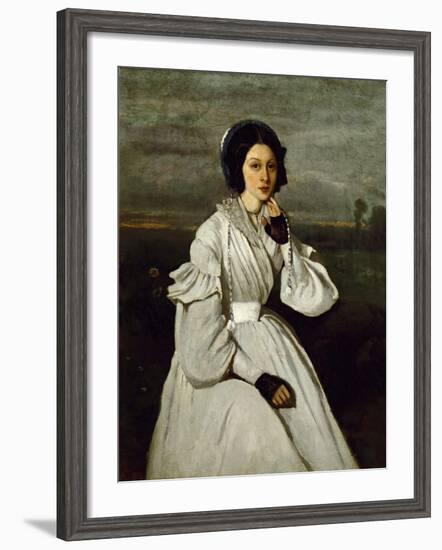 Portrait of Claire Sennegon-Jean-Baptiste-Camille Corot-Framed Giclee Print