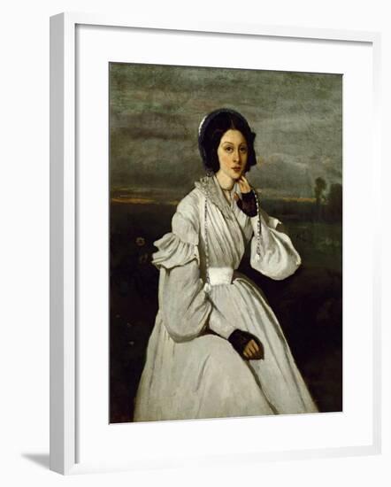 Portrait of Claire Sennegon-Jean-Baptiste-Camille Corot-Framed Giclee Print