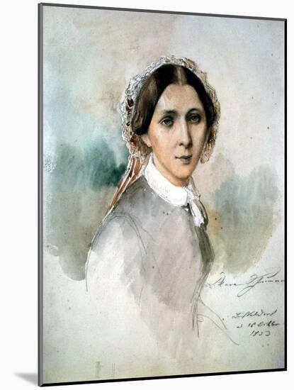 Portrait of Clara Schumann (1819-96) 1853-Joseph Bonaventure Laurens-Mounted Giclee Print