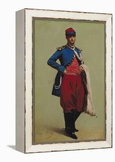 Portrait of Claude Monet (1840-1926) in Uniform, 1861-Charles Marie Lhuillier-Framed Premier Image Canvas