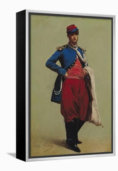 Portrait of Claude Monet (1840-1926) in Uniform, 1861-Charles Marie Lhuillier-Framed Premier Image Canvas