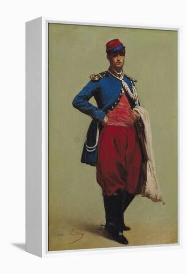 Portrait of Claude Monet (1840-1926) in Uniform, 1861-Charles Marie Lhuillier-Framed Premier Image Canvas