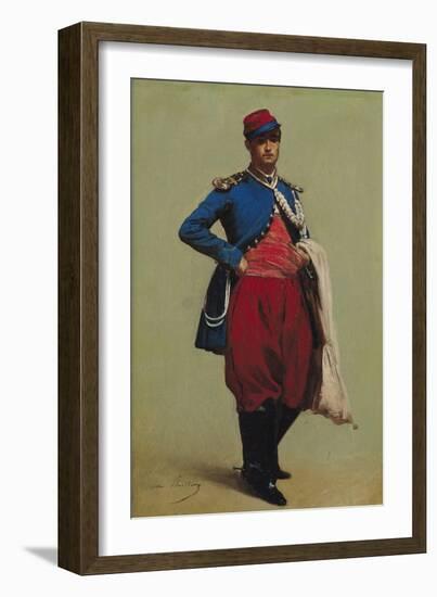 Portrait of Claude Monet (1840-1926) in Uniform, 1861-Charles Marie Lhuillier-Framed Giclee Print